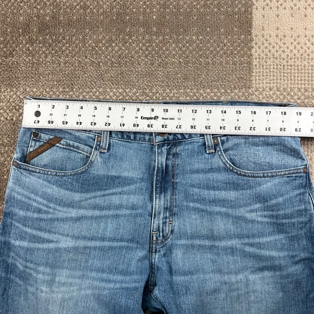 Ariat M2 Traditional Relaxed Boot Cut Jeans 36x30 Blue Denim Whiskering